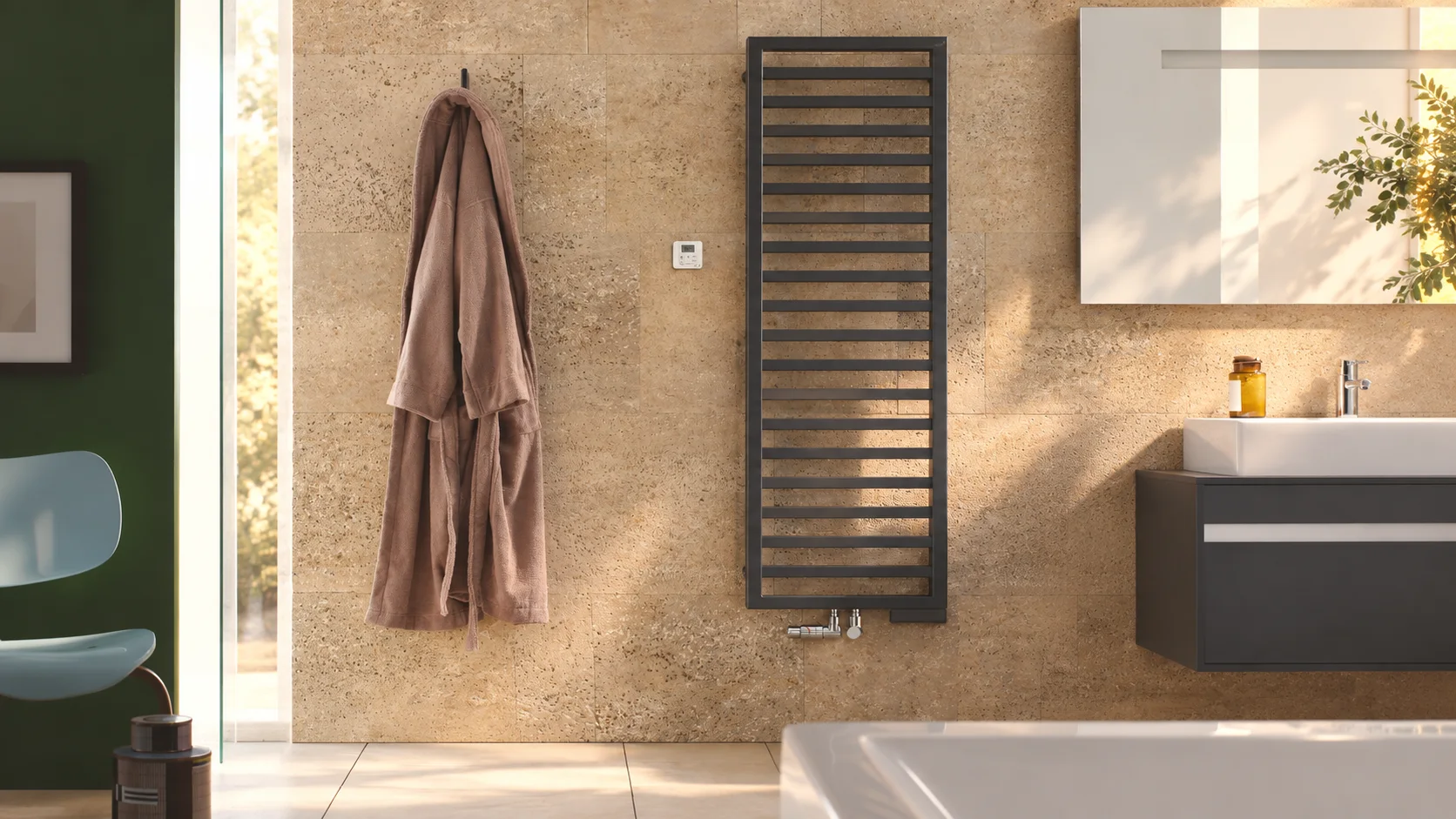 Zehnder Quaro в ванной комнате - водяной и комбинированный полотенцесушитель
