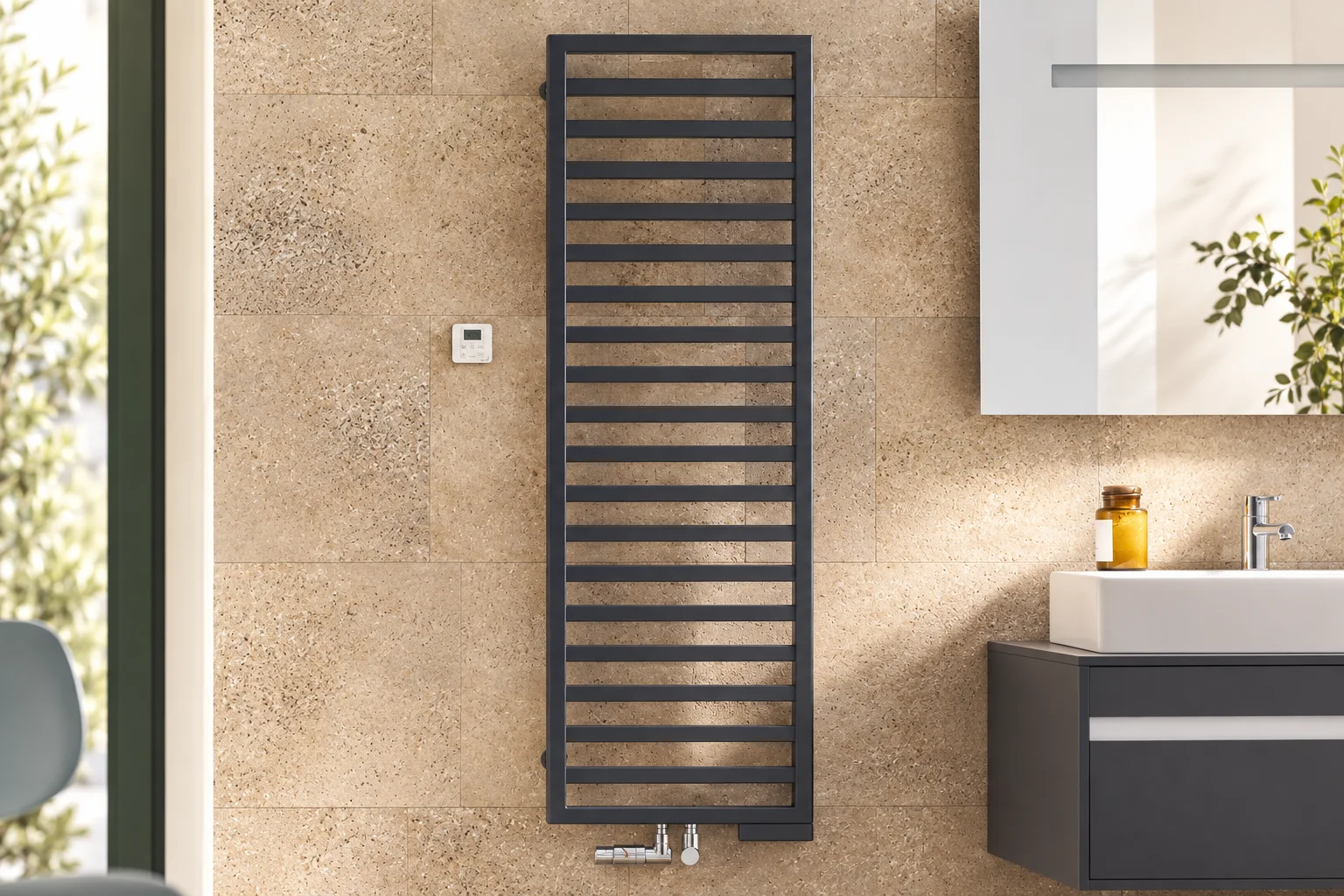 Полотенцесушитель Zehnder Quaro в интерьере ванной