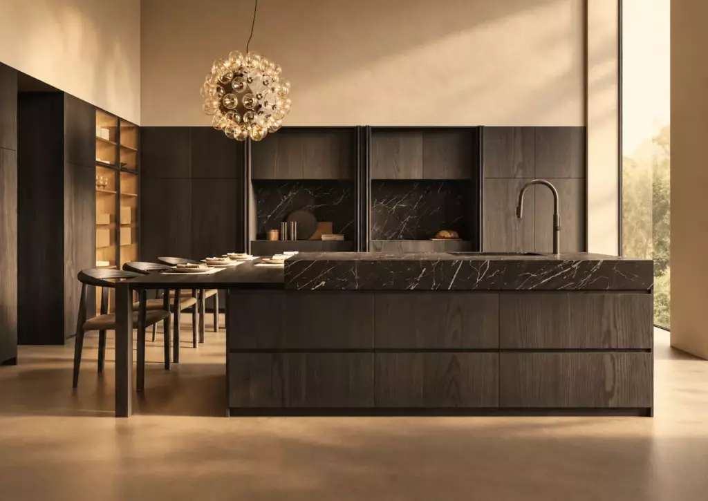 Смеситель Gessi316 Filtered в интерьере кухни