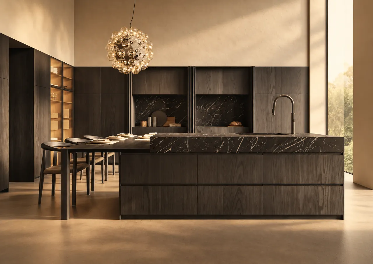Смеситель Gessi316 Filtered в интерьере кухни