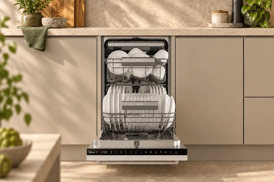 Посудомоечная машина Midea MID45S720i — интерьерная визуализация на основе официального фото
