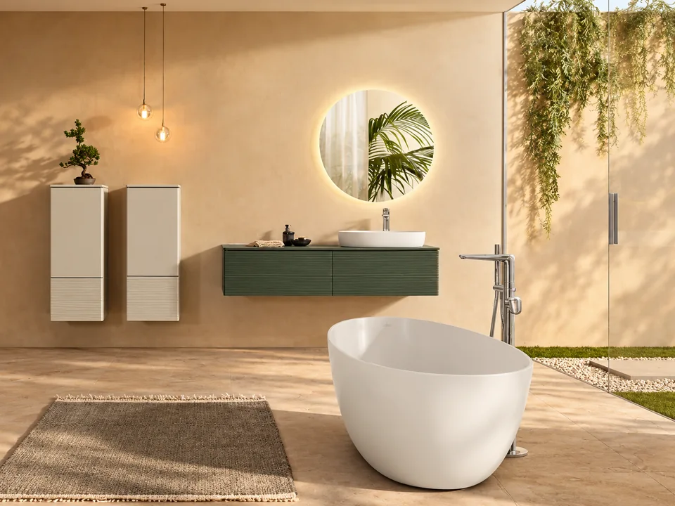 Сантехника Villeroy & Boch Antao в ванной — адаптация света и окружения по официальному фото
