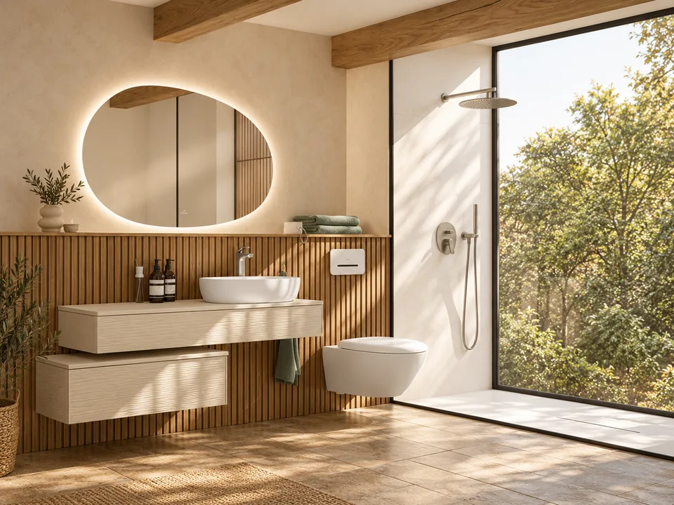 Сантехника Villeroy & Boch Antao в ванной — адаптация света и окружения по официальному фото